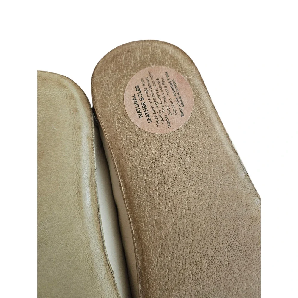 EH Earthing Harmony Grounding Cream Leather Ballet Flats 7.5